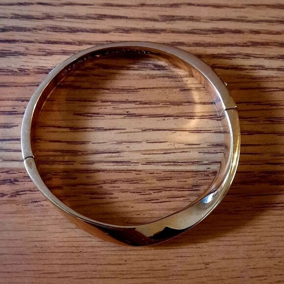 KATE SPADE ♤ Do The Twist Vintage Rosegold Hinged Bracelet MINIMALIST - Picture 4 of 9